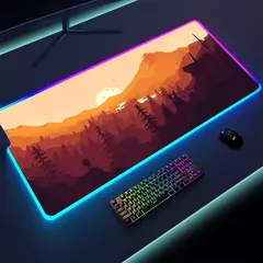 Colorido Luminous LED Lighting Mouse Pad, Non-Slip RGB Gaming Mousepad, Grande Desk Mat, Firewatch Forest, PC Gamer, 900x400mm, XL na internet