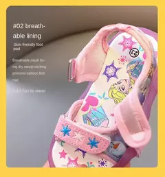 Disney Frozen Cartoon Sneakers for Children, Sapatos casuais para meninas, LED Light, Sandálias Flash, Princesa Elsa, Bebê, Crianças - comprar online