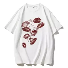 Blessyuki-camiseta feminina de Harajuku coração estampada, camiseta extragrande, streetwear casual, verão, plus size - comprar online