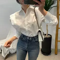 Blusas soltas de mangas compridas femininas, camisa chique, tops elegantes de rua, blusas de escritório OL, novas, outono, 2023 na internet