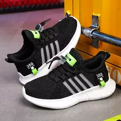 Moda calçados esportivos para crianças, tênis de malha respirável para meninos e meninas, sapatos leves ao ar livre na internet