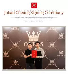 Imagem do OLEVS-Relógio quartzo com pulseira de couro clássico para mulheres, relógio diamante elegante para senhoras, encontro impermeável, moda