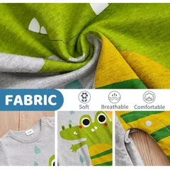 Crocodile Bodysuit de meninos e meninas, algodão impresso 3D, confortável, casual, manga curta, bebê, fofo, verão na internet