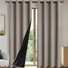 Cortinas blackout sólidas com ilhós, Total Privacy cortinas para quarto, 1pc - comprar online