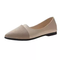 Imagem do Sapatos rasos de dedo apontado respiráveis para mulheres, sapatos sólidos de retalhos, sapatilhas casuais, mocassins de conforto diários com todos os jogos