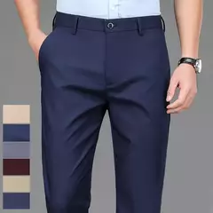 Imagem do Calça stretch preta monocromática masculina, calça casual inteligente, secagem rápida, coreana, reta, escritório, primavera, outono, nova