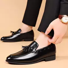 Imagem do Sapato masculino de cordões de couro PU, sapato de encaderno, casamento, negócios, formal, casual, moda, novo, tamanho grande