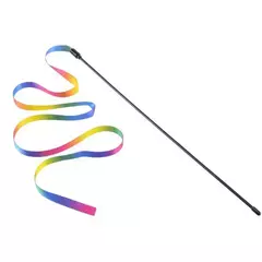 Gato de estimação brinquedos bonito engraçado arco-íris tiras vara gato teaser varinha brinquedos para gatos brinquedos interativos suprimentos para gatos produtos para animais de estimação na internet