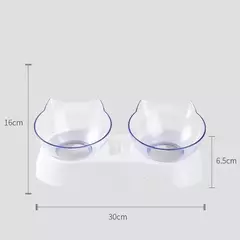 Tigela dupla antiderrapante para gatos, tigela para cães com suporte para alimentação de animais de estimação, tigela de água para gatos, comida para animais de estimação, alimentador de cães, suprimentos de produtos - loja online