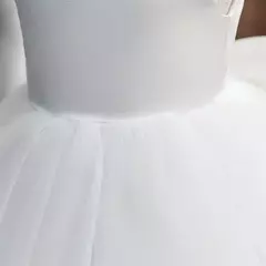 Vestido de tule sem costas para bebé com laço grande e pérolas, 1 ° vestido de aniversário, princesa infantil, vestido baptizado, 1 a 5 anos na internet
