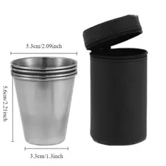 Copos portáteis de aço inoxidável, Mini Set, ao ar livre, prático, viagens, uísque, copos, cozinha, jantar, bar, casa, 30ml, 170ml na internet