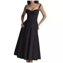 Imagem do Vestido de verão estampado floral, Laço frontal feminino, Gola quadrada, Vestido de coxa dividido, Cinta de praia, Vestido de noite, Novo