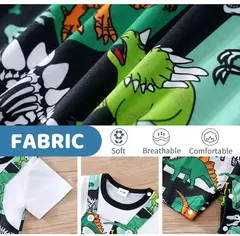 Fato de dinossauro bonito do recém-nascido, roupa de bebê, estampa completa, macio, meninos e meninas, manga curta, alça falsa, verão, 0-18
