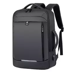 Expansível Mochila Laptop Impermeável, Bolsa de Negócios Masculina, Mochilas de Trabalho Multifuncionais, Saco Preto para Notebook, 16 17 "Carregamento - comprar online