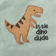 Imagem do Verão Bebê Bodysuit com Dinossauro Padrão Dos Desenhos Animados, 3 Piece Set, Stripe Pattern, Design Botão para 0-9 Meses Old Boys