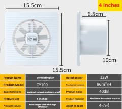 220v ue/reino unido/au 4 "6" exaustor elétrico toalete poderoso extrator mudo parede do agregado familiar cozinha inbline duto ventilador de ventilação - loja online