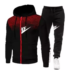 Imagem do Conjuntos de moletom e calças com zíper masculino, roupa esportiva quente, roupa de treino casual masculina, suéter, outono, inverno, novo, 2022, 2 peças