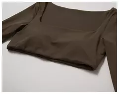 Imagem do Terno esportivo de manga comprida para mulheres, conjunto de ioga fitness, roupas de ginástica, roupas esportivas femininas, camisa de corrida, 2 peças