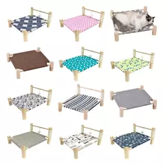 Almofada respirável para cama de gato, pano de substituição de cama para resfriamento de verão para cachorro, cama elevada, cama - loja online