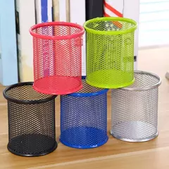 Suporte durável do lápis da malha do metal, potenciômetro quadrado da pena, estojo do copo, recipiente, organizador, secretária de escritório, novo, 1PC na internet