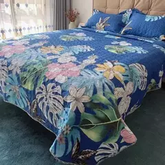 Colcha fina de verão com padrões retrô, edredom macio com ar condicionado, colcha dupla queen, colcha??? iyo?? copriletto - loja online