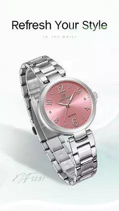 Naviforce relógio de pulso feminino, pulseira de aço inoxidável, impermeável, quartzo, romântico, marca superior, 2023