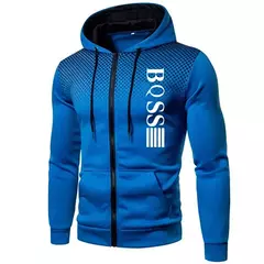Moletom e moletom casual masculino, Moletom com zíper estampado, Casaco versátil, Exterior, Roupa esportiva para corrida, Moda na internet