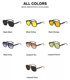 Óculos de sol piloto retrô para homens e mulheres, quadrados, pontes duplas, armação extragrande, tons, UV400, tendências, moda, atacado, novo - Wolf Magazine