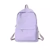 Mochila escolar roxa de grande capacidade para mulheres, mochila com zíper suave, cor sólida, adolescentes, mochila casual, suprimento estudantil