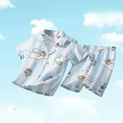 Conjunto de Pijamas Anime infantil, Roupa das Meninas, Roupa Confortável, Homewear das Meninas, Minha Melody, Sanrio, Pochacco, Cinnamoroll, Kuromi