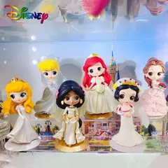 Bandai anime disney princesa elsa ariel alice neve branca q posket presentes de natal ou coleção genuína figura de ação modelo brinquedos