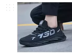 Imagem do Calçado esportivo masculino casual de malha leve, respirável, legal, correndo, sola macia, confortável, antiderrapante, moda masculina, verão