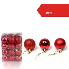 Christmas Tree Bauble Pendurado Ornamento para Decoração de Casa, Xmas Ball, Pendant Balls, Party Decor, 30mm, 24Pcs - comprar online