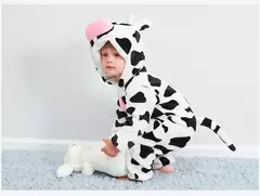 Imagem do Macacão de flanela para bebés, Macacão Kigurumi, Macaco, Unicórnio, Vaca, Leão, Animal Cosplay, Pijama para 1 a 4 anos Crianças, Meninos, Inverno