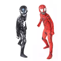 Superheróis cosplay trajes de halloween para novo traje de veneno crianças terno macacão meninos symbiote spidermancostumes