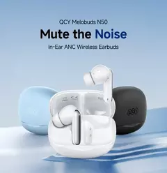Qcy melobuds n50 anc bluetooth 5.4 fones de ouvido sem fio cancelamento de ruído ativo 6 microfones chamada clara fones conexão multiponto na internet