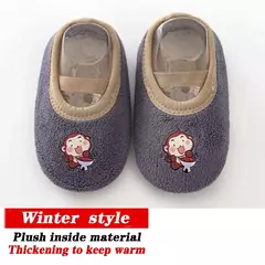 Meias internas quentes antiderrapantes para crianças, sapatos de bebê, meninos e meninas, parque de diversões, jardim de infância, bebê