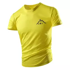Camiseta casual com gola redonda masculina, manga curta solta, confortável, top de secagem rápida, estilo esportivo ao ar livre, moda quatro estações - comprar online