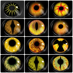 D'ORELLA 1 Pair Cosplay Contact Lenses Multicolored Contact Lenses Anime Lenses Halloween Makeup Eye Yellow Lenses Color Leneses - Wolf Magazine