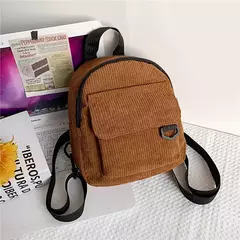 Mini mochila feminina, mochila escolar de veludo simples pequena, grande capacidade, mochila feminina durável, monocromática, casual, viajando, moda - comprar online