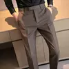 Calça masculina elegante estilo britânico, casual de negócios, escritório de deslocamento, calça de lazer, roupa social masculina, verão