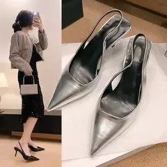 Salto Alto para Mulher, Sapatos de Deslizamento, Escritório e Carreira, Sólido, Sexy, Moda, Verão, 2022, Sandálias - comprar online