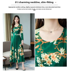 Vestido floral fragmentado para mulheres, roupa elegante, manga longa, comprimento médio, além das fronteiras, estilo coreano, 2023, novo