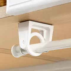 Imagem do 2/4pcs Auto-adesivo Cortina Rod Titular 360 Graus Rotatable Cortina Pólo Varas Suportes De Parede Para Casa Do Banheiro e Hotel