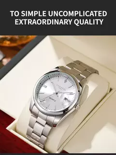 CHRONOS-Relógio de pulso masculino quartzo em aço inoxidável, impermeável, data luminosa, luxo, relógio masculino, Top Brand - loja online