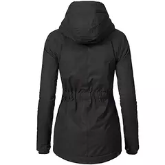 Casacos com capuz com zíper para mulheres, parkas soltas com bolsos, manga cheia, grossos e quentes, jaquetas monocromáticas, casuais e soltas, outono e inverno, 2023 - comprar online