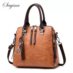 Bolsa de Ombro de Couro Retro para Mulheres, Bolsa Crossbody Messenger, Grande Capacidade, Bolsa Feminina, Designer de Luxo, Alta Qualidade - comprar online