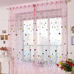 Tule Floral em Cortinas Puras, Tratamento Janela, Painel Persianas, Sala de estar, Quarto, Cozinha, Sombra, Roxo, Peônia