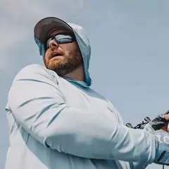 Camisa de pesca manga comprida para homens, proteção UV camiseta, vestuário capuz - Wolf Magazine
