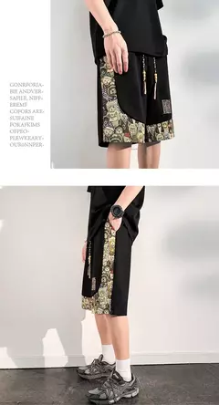 Shorts de homens bordados, roupa masculina, roupa de praia, basquetebol, corrida, calça casual de verão, tamanho grande, novo, 2024